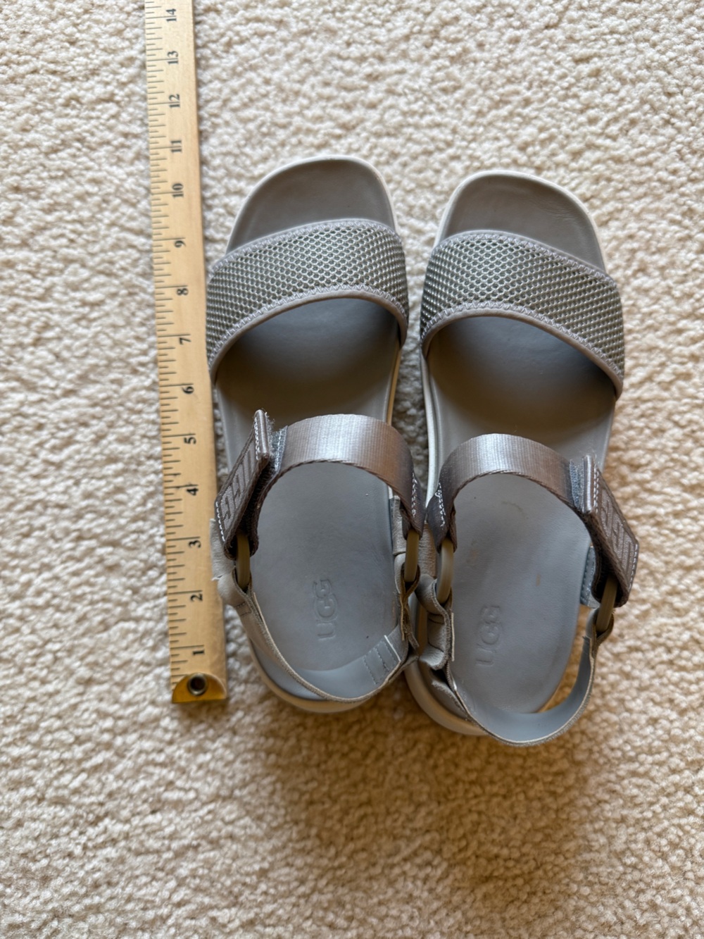 UGG women’s Grey Open-Toe Comfort Sandals - Picture 7 of 9